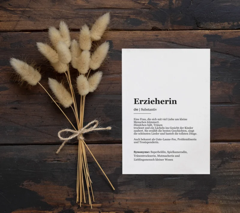 Definitionskarte „Erzieherin“ - A6 Karte