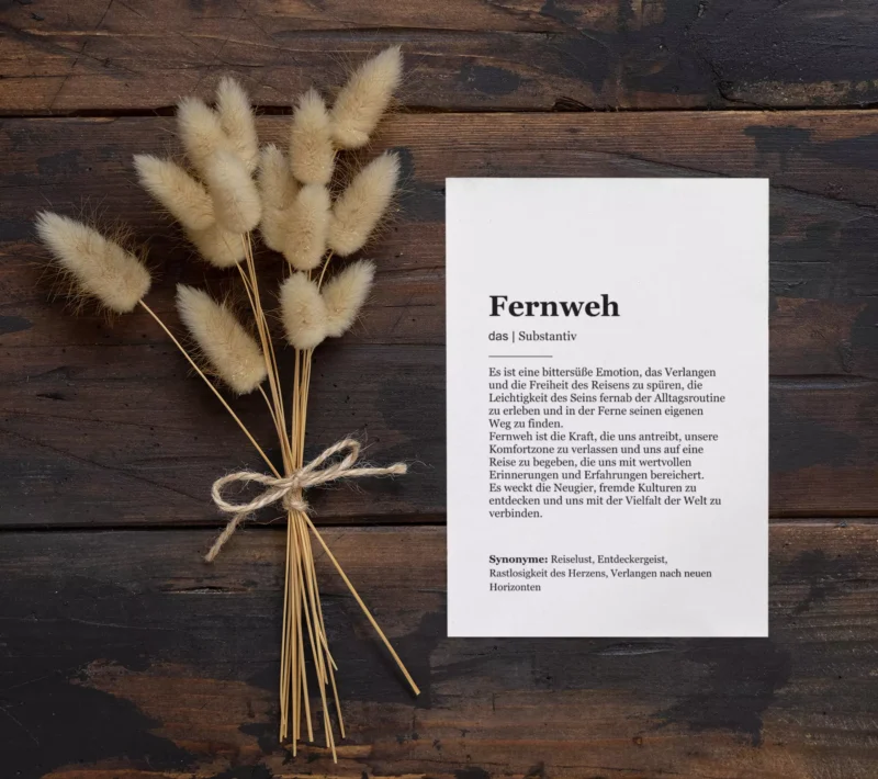 Definitionskarte „Fernweh“ - A6