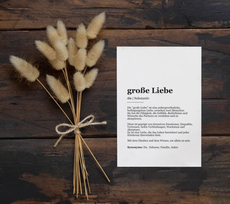 Definitionskarte „große Liebe“ - A6 Karte