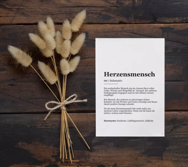 Definitionskarte „Herzenmensch“ - A6 Karte