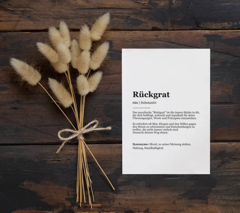 Definitionskarte „Rückgrat“ - A6